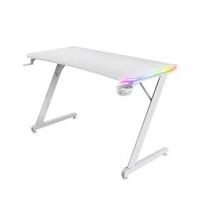 Kompiuterinių žaidimų stalas Trust GXT 709 LUMINUS, 120 cm x 60 cm, 74 cm, balta sp.