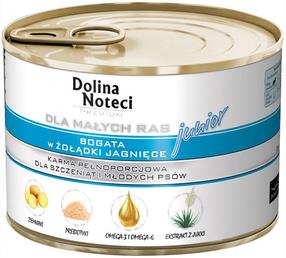 Mitrā barība (konservi) suņiem Dolina Noteci, jēra gaļa, 0.185 kg