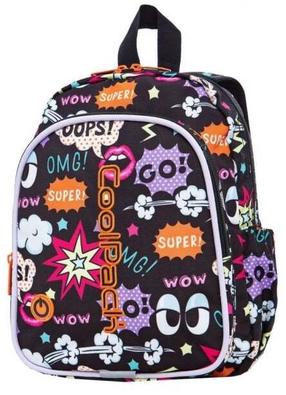 Bērnu mugursoma CoolPack Bobby LED Comics, melna krās./daudzkrāsaina, 30 cm x 22 cm x 8.5 cm