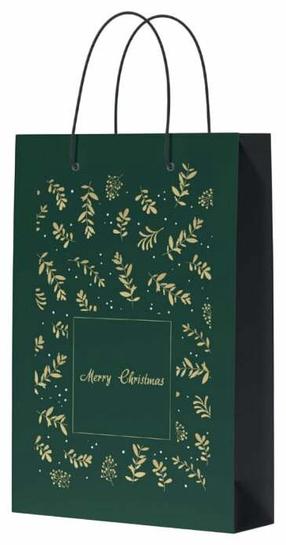 Dovanų maišelis Christmas Touch SYGB-0333, 12 cm x 32 cm x 26 cm, žalia sp.
