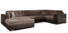 Kampinė sofa Damario Monolith 09, Monolith 29, ruda sp., kairinė, 189 x 338 cm x 78 cm