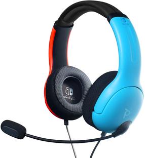 Проводные наушники PDP Gaming LVL40 Stereo Nintendo Switch, синий цв./красный цв.