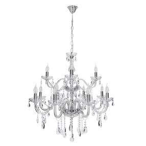 Хрустальная люстра навесной Candellux Lighting Cristallo 30-30375, E14, 12 x 40 Вт, прозрачный цв. / хромовый цв.