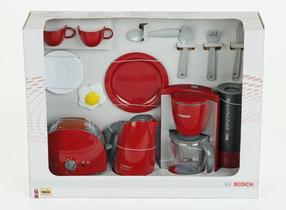 Rotaļu sadzīves tehnika, virtuves iekārtu komplekts Klein Bosch Breakfast Set, sarkana krās./pelēka krās.