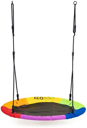 Sūpynės gandro lizdas vaikams EcoToys BOC100, 100 cm, juoda sp./įvairių spalvų