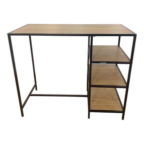 Baro stalas Domoletti, juoda sp./medžio sp., 120 cm x 60 cm x 100 cm