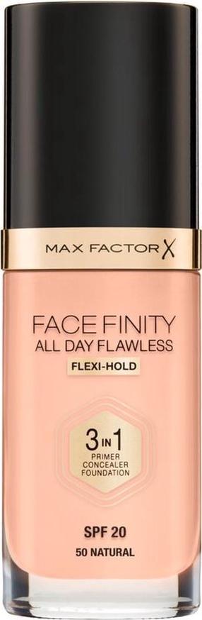 Основа под макияж Max Factor Facefinity 3in1, светло-коричневый цв., 50 natural, 30 мл