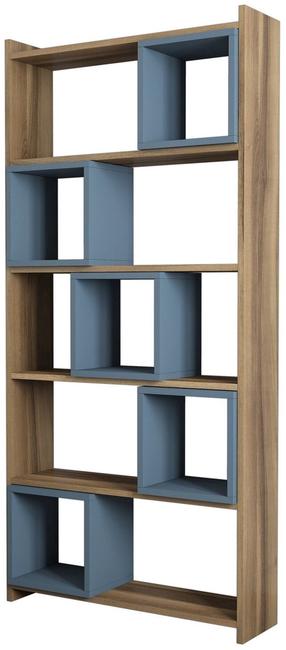 Pastatoma lentyna Kalune Design Box 845HCT3602, mėlyna sp./riešuto sp., 170 cm x 22 cm x 80 cm