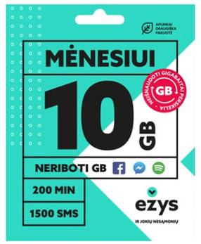 Ežys pakuotė 10 GB mėnesiui