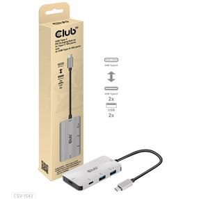USB-разветвитель Club 3D CSV-1543 CSV-1543 USB Type-C, серебристый цв.