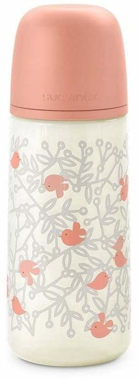 Kūdikių buteliukas Suavinex Birdies, 360 ml, 6+ mėn., rožinė sp.