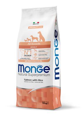 Сухой корм для собак Monge Speciality Line Adult All Breeds Salmon and Rice, 12 кг
