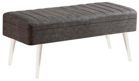 Prieškambario suoliukas Kalune Design Vina 1053 - 1, antracito sp./balta sp., 40 cm x 110 cm x 50 cm