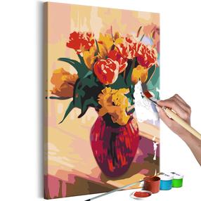 Glezna pēc numuriem Artgeist Tulips In Red Vase MA_0430, daudzkrāsaina, 40 x 60 cm