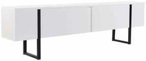 Televizoriaus spintelė Nordure Serenity, balta sp./juoda sp., 29.5 cm x 180 cm x 50 cm