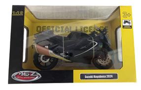 Žaislinis motociklas MSZ Suzuki Hayabusa 2024, 1:12, juoda sp.