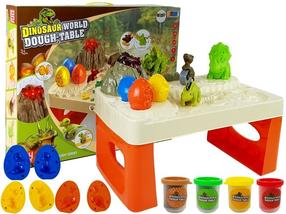 Plastilīna komplekts, ar piederumiem, dinozaurs Lean Toys Dinosaur World, daudzkrāsaina