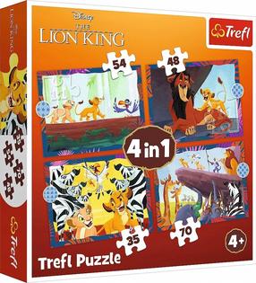 Dėlionė 4in1 Trefl Brave Lion King 34653, 20.5 cm x 28.5 cm, 207 vnt., įvairių spalvų