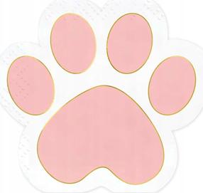 Бумажные салфетки Party Deco Cat Paws, 15.5 см x 14.5 см, белый цв./розовый цв., 12 шт.