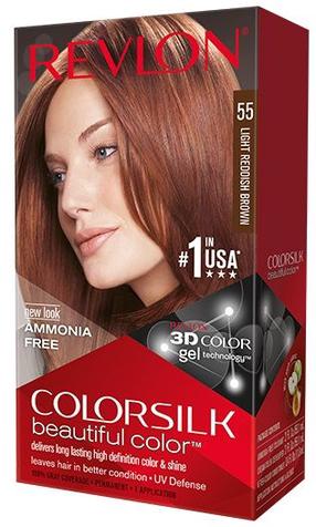 Plaukų dažai Revlon Colorsilk Beautiful Color, light reddish brown sp., Light Reddish Brown 55, 59.1 ml