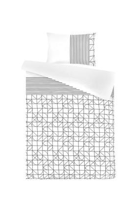 Voodipesukomplekt Kenda Sand Kennedy 125, valge v./must v., 65 x 65 cm, 140 x 200 cm