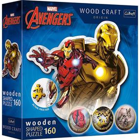Puzle Trefl Wood Craft Bold Iron Man, 160 gab., zelta krās./sarkana krās.