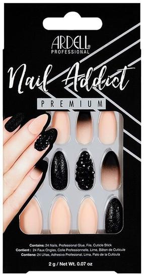 Priklijuojami nagai Ardell Nail Addict, juoda sp./smėlio sp., 27 vnt.