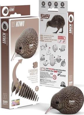 3D puzle Kiwi, 6.2 cm x 4.1 cm, 24 gab., brūna krās.