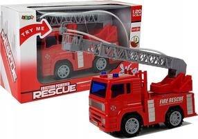  Rotaļu ugunsdzēsēju mašīna Lean Toys Friction Powered Rescue, 1:20, sarkana krās.