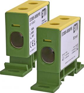 Sadales termināļi ETI EDBS-50B/PE, 50 mm², 150 A, dzeltena krās./zaļa krās.