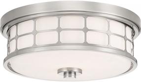 Šviestuvas lubų Elstead Lighting Guardian QZ-GUARDIAN-F-BN, E27, 2 x 60 W, balta sp. / chromo sp.
