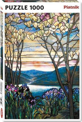 Puzle Piatnik Tiffany Magnolias & Irises 371774, 68 cm x 48 cm, 1000 gab., daudzkrāsaina