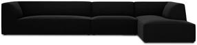 Kampinė sofa Micadoni Home Ruby 5 Seats, juoda sp., dešininė, 366 x 180 cm x 69 cm