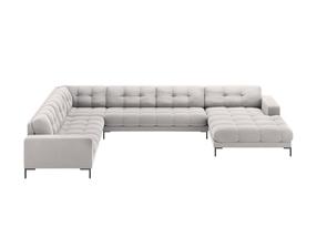 Kampinė sofa Micadoni Mamaia Velvet, sidabro sp., kairinė, 327 x 256 cm x 75 cm