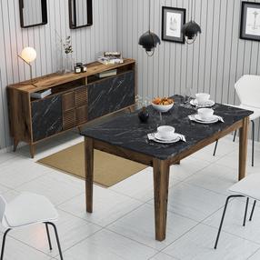 Комплект мебели для гостиной Kalune Design Milan 526, комнатные, черный цв./ореховый цв.