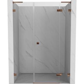 Dušo durys Mexen Lunar L, 130 cm x 200 cm, rausvojo aukso sp./grūdintas