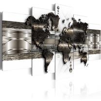 Reprodukcija Artgeist Metal World Map II N3681-DKXL, 225 cm x 112.5 cm