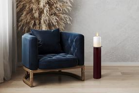 Žvakidė Kayoom Art Deco 195 POADW-PLM, geležis, Ø 20 cm, 70 cm, sidabro sp./violetinė sp.