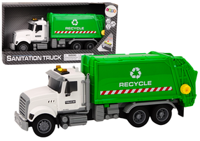 Игрушечный мусоровоз Lean Toys Sanitation, белый цв./зеленый цв.