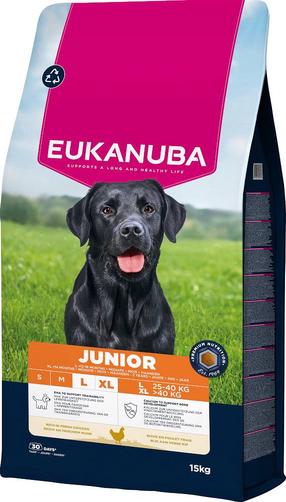 Sausas šunų maistas Eukanuba Junior Large Life Care, vištiena, 15 kg
