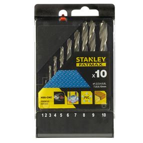 Комплект сверл Stanley STA56123-XJ, металл, цилиндрический, 1-10 мм x 1 см