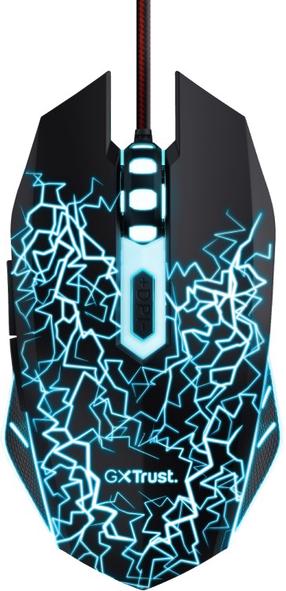 Vadu spēļu pele Trust GXT Gaming Mouse and Mousepad, melna krās.