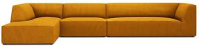 Stūra dīvāns Micadoni Home Ruby 5 Seats, zelta krās., kreisais, 366 x 180 cm x 69 cm