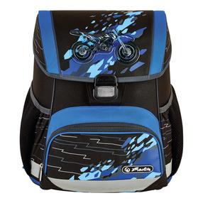 Skolas mugursoma Herlitz Loop Motorcycle, zila krās./melna krās., 37 cm x 22 cm x 31 cm