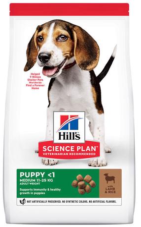Sausas šunų maistas Hill's Science Plan Puppy Medium, ėriena/ryžiai, 14 kg