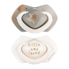 Luttide komplekt Canpol Babies Light Touch Dogs, 6+ kuud, valge v./hall v.