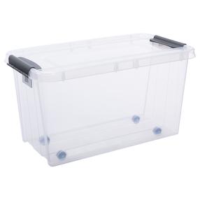 Uzglabāšanas kaste ar vāku, rīki/paredzēts uzglabāšanai/rotaļlietām Pro Box 27820206, 70 l, caurspīdīga krās., 72.5 x 39.5 x 39 cm