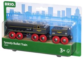 Žaislinis traukinys Brio Speedy Bullet Train 33697 9864423, juoda sp./raudona sp.