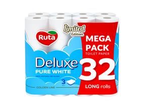Туалетная бумага Rūta Pure White Deluxe, 3 сл, 32 шт.