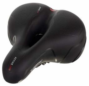Velosipēda sēdeklis Trizand 20987 mx-16673, plastmasa/metāls/eco āda, melna krās.